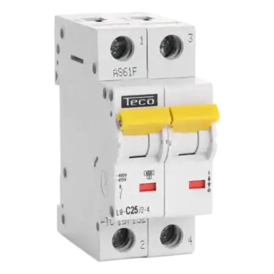 Veiligheidsschakelaar voor elektrische installatie, Teco L9-C25/2-4.