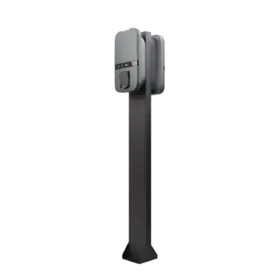 Robuuste elektrische laadpaal voor thuisgebruik, compatibel met alle elektrische voertuigen.